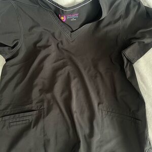 Urbane Performance Black Scrub Top